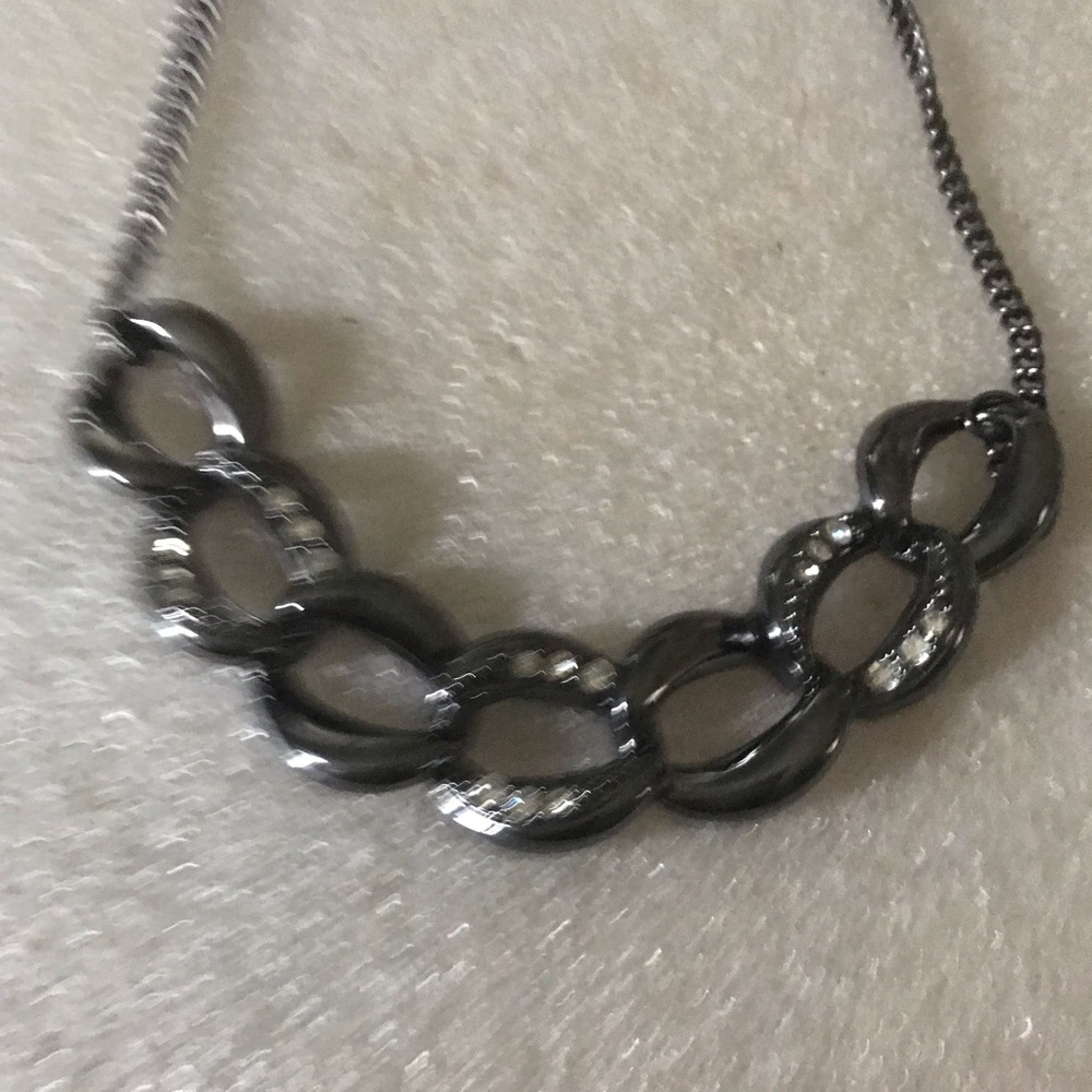 Gunmetal Link Statement Necklace